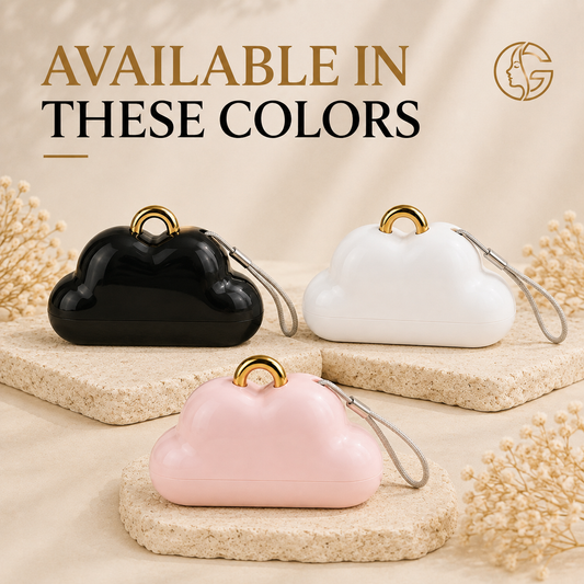 Available in black, white and pink