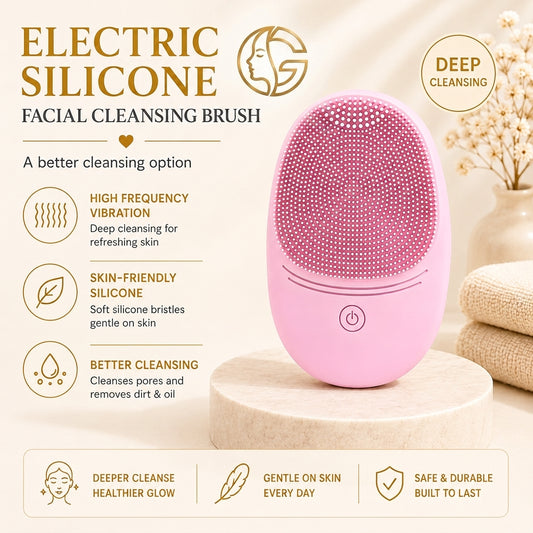 Electric Silicone Facial Cleansing Brush features