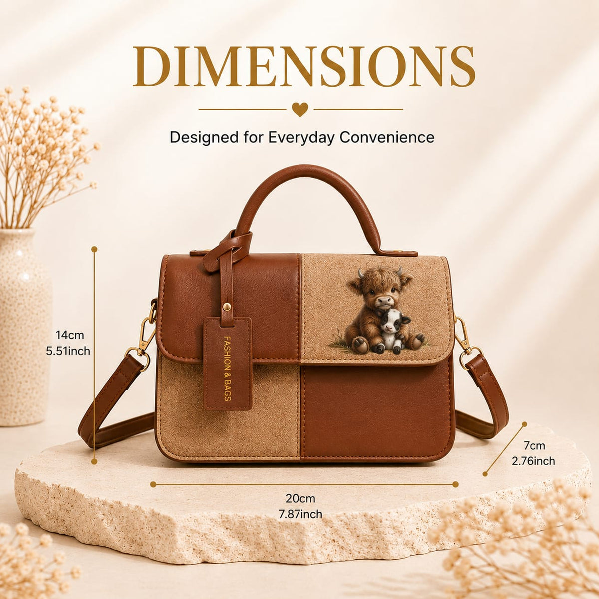 Highland cow crossbody bag available colors