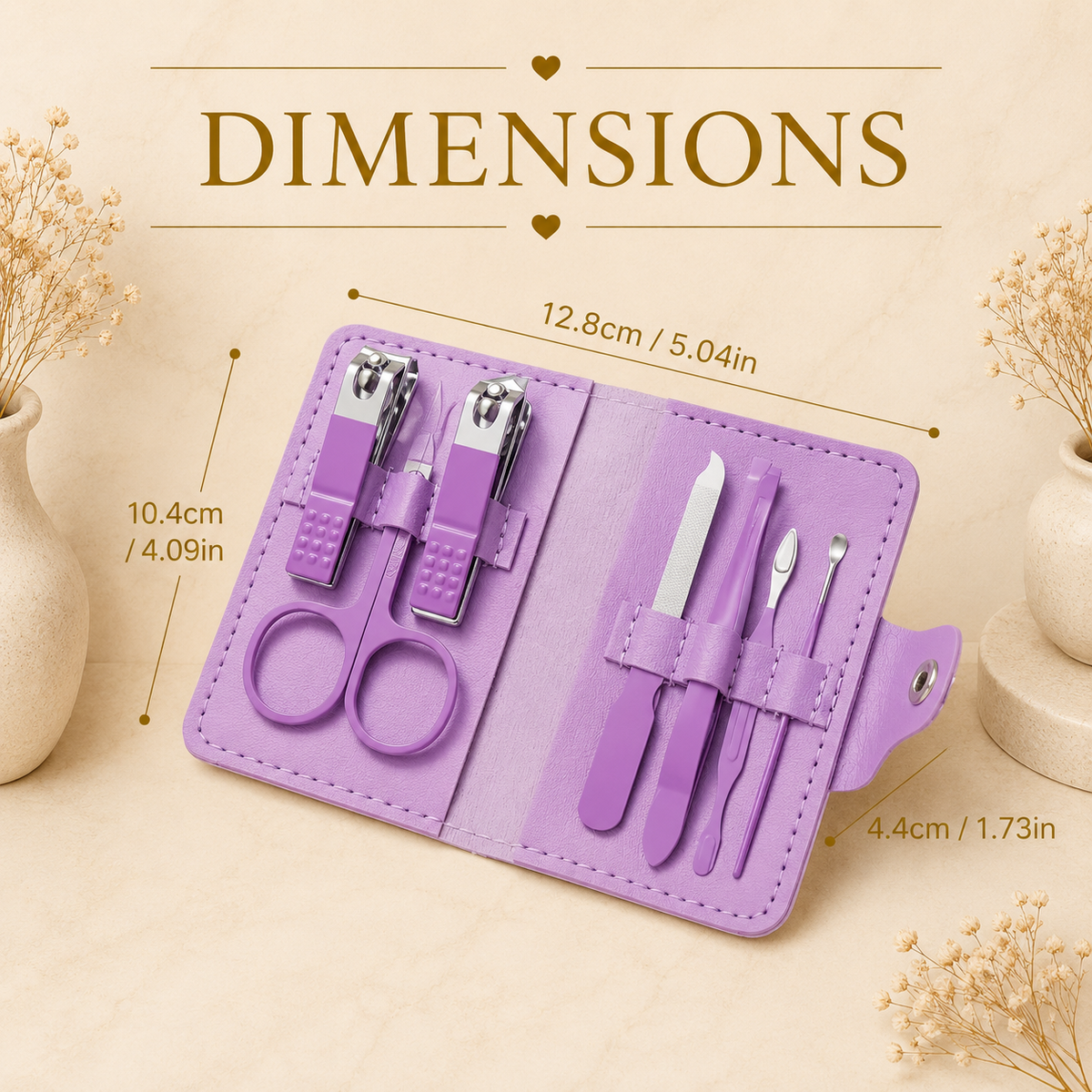Glowth 7pcs Nail Care Set dimensions