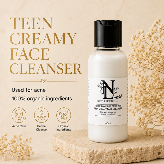 Net Liefde Teen Creamy Face Cleanser, used for acne, acne care gentle cleanse organic ingredients, 100ml