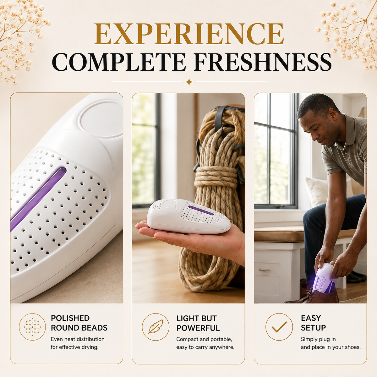 Shoe Dryer & Deodorizer complete freshness