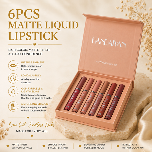 Glowth HANDAIYAN 6pcs Matte Liquid Lipstick Set features