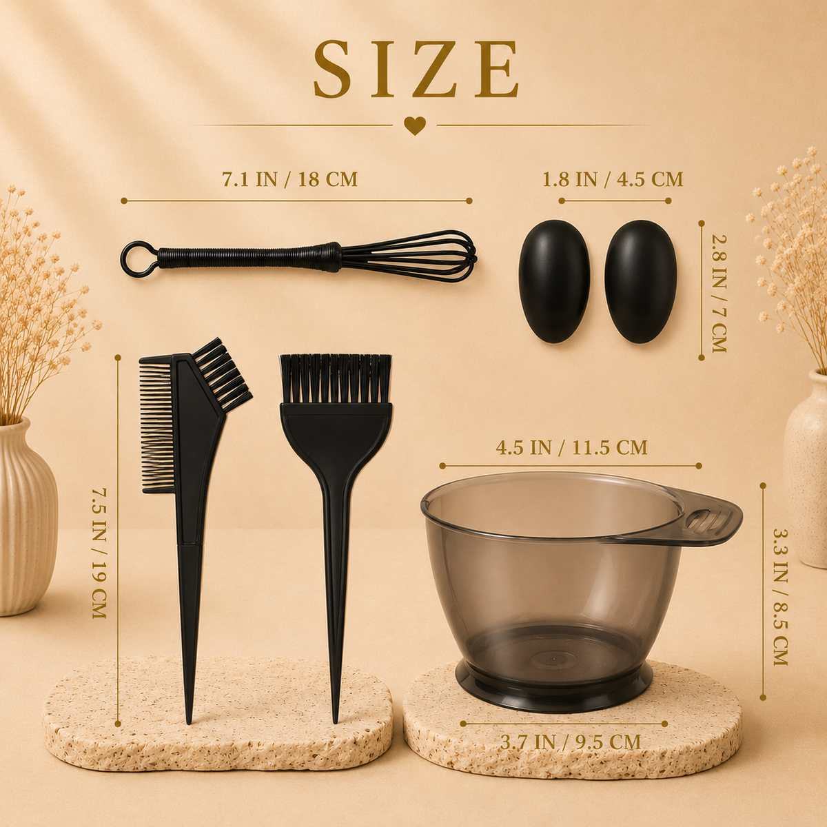 Glowth Hair Colouring Set sizes