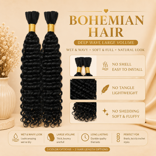 Glowth Bohemian Hair Deep Wave Large Volume overview