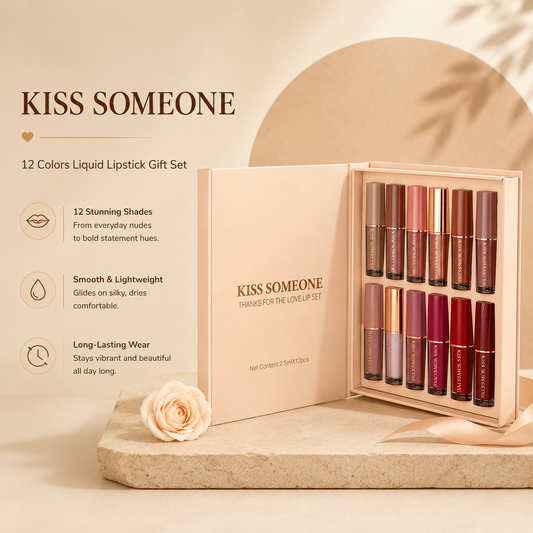 Kiss Someone liquid lipstick gift set with rose