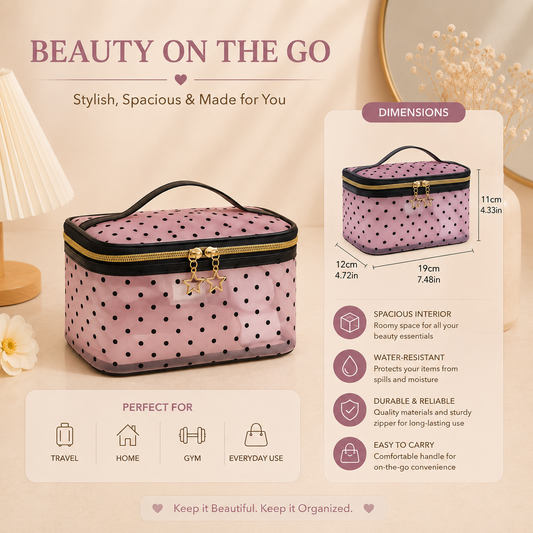 Toiletry bag, beauty on the go, stylish spacious made for you