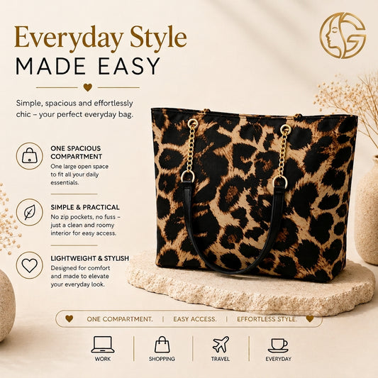 Glowth Leopard Print Tote Bag features