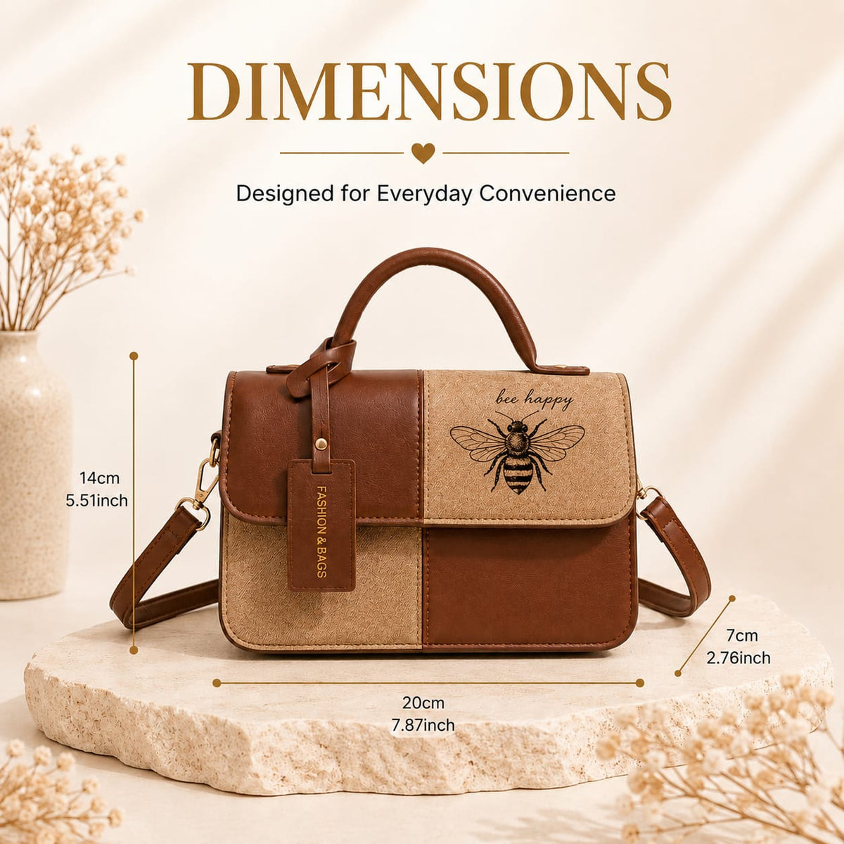 Glowth™ Bee Happy Color-Block Crossbody Bag