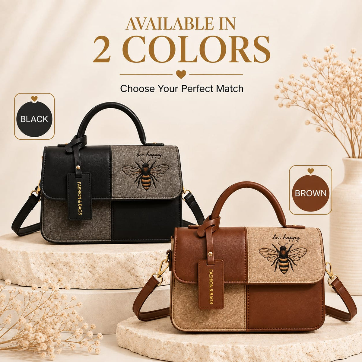 Bee Happy crossbody bag available colors