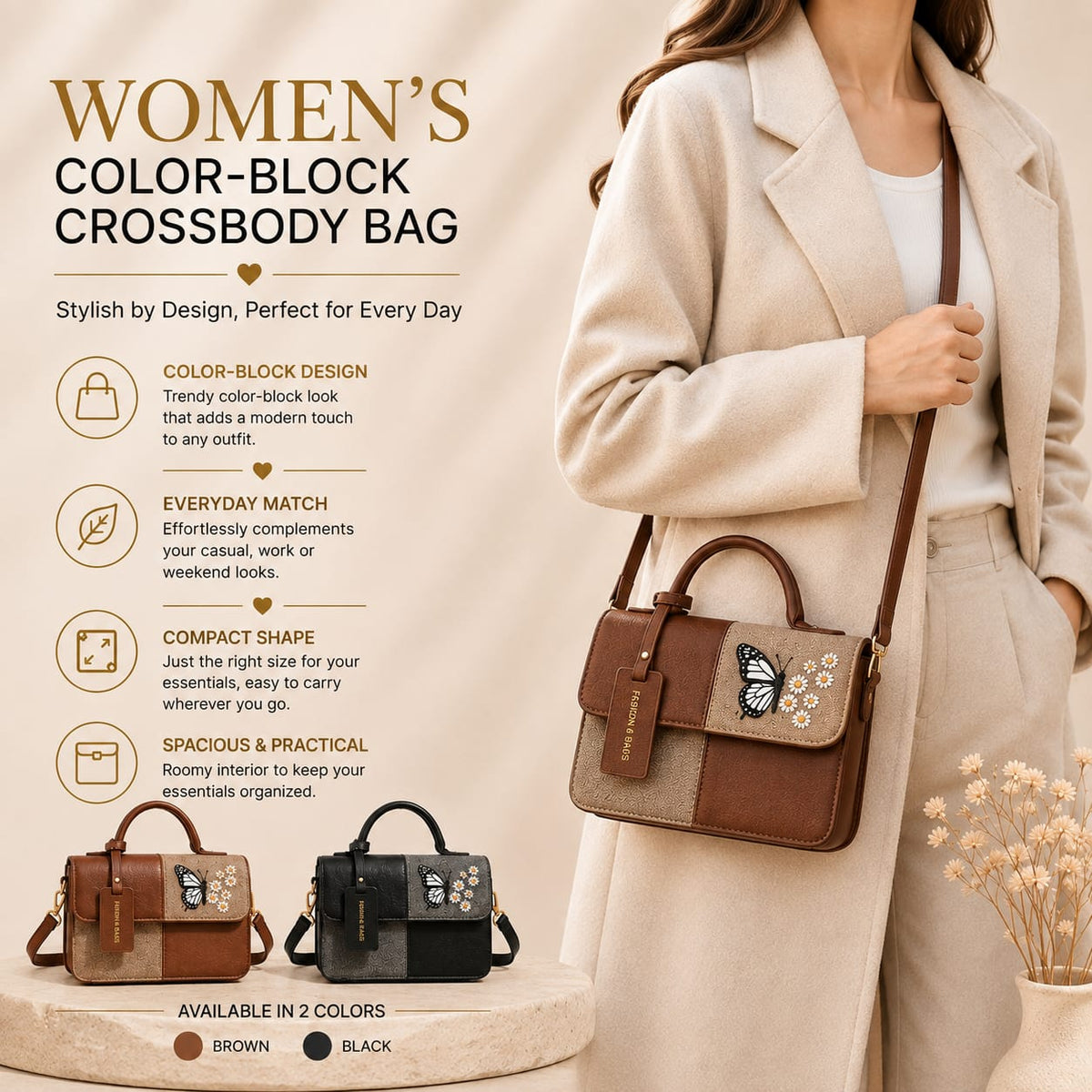 Butterfly crossbody bag lifestyle shot