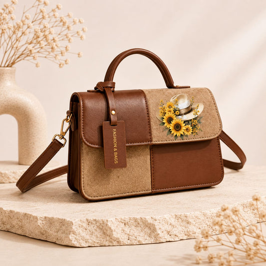 Glowth Sunflower Color-Block Crossbody Bag