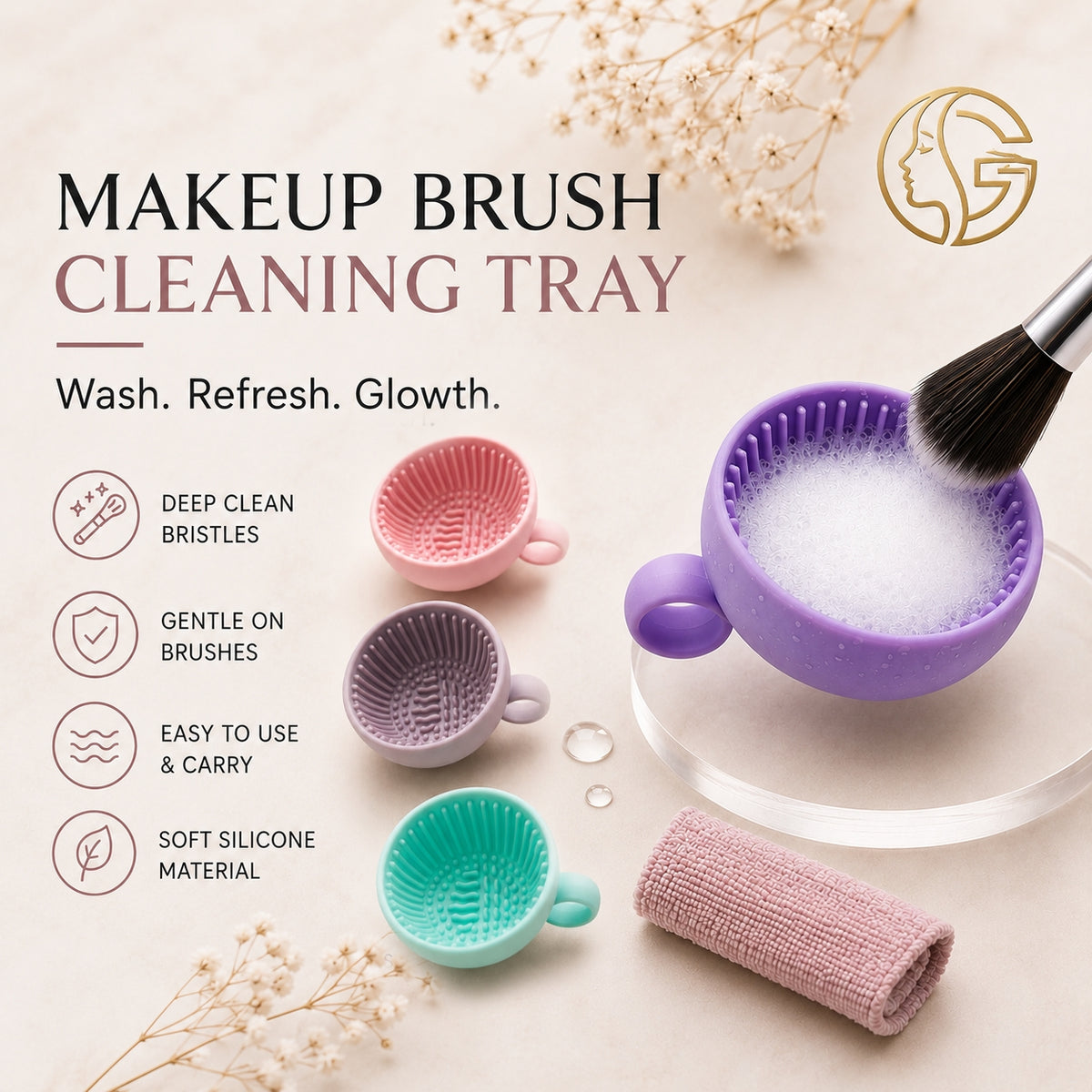 Glowth Makeup Brush Cleaning Tray