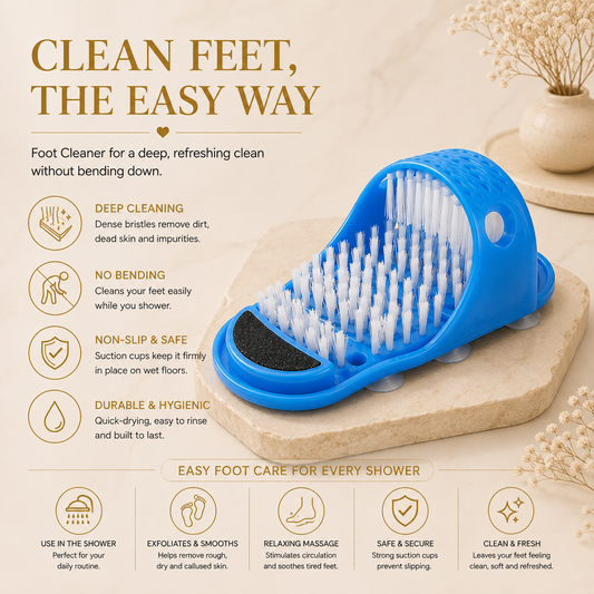 Shower foot scrubber, clean feet the easy way