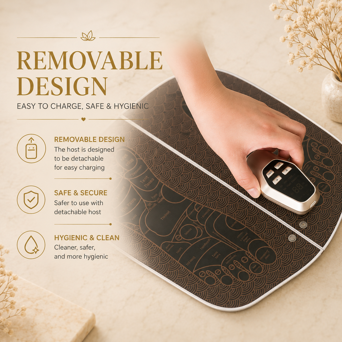 Removable design, easy to charge, safe and hygienic