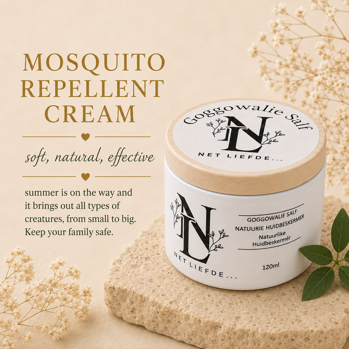 Net Liefde mosquito repellent cream, soft natural effective, keep your family safe