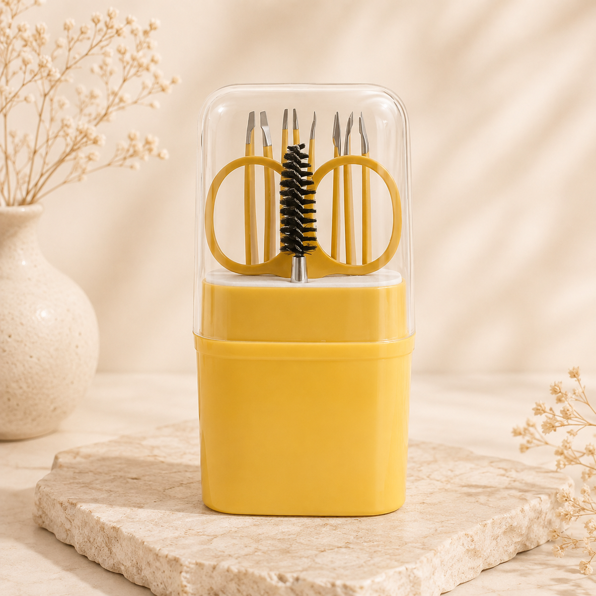 Glowth 6-piece eyebrow grooming set, yellow