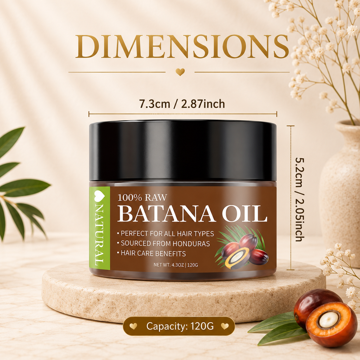 Glowth Batana Oil dimensions