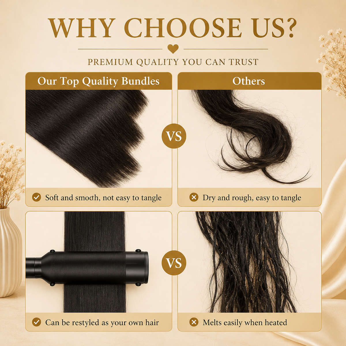 Glowth Yaki Straight Synthetic Hair Bundles why choose us comparison