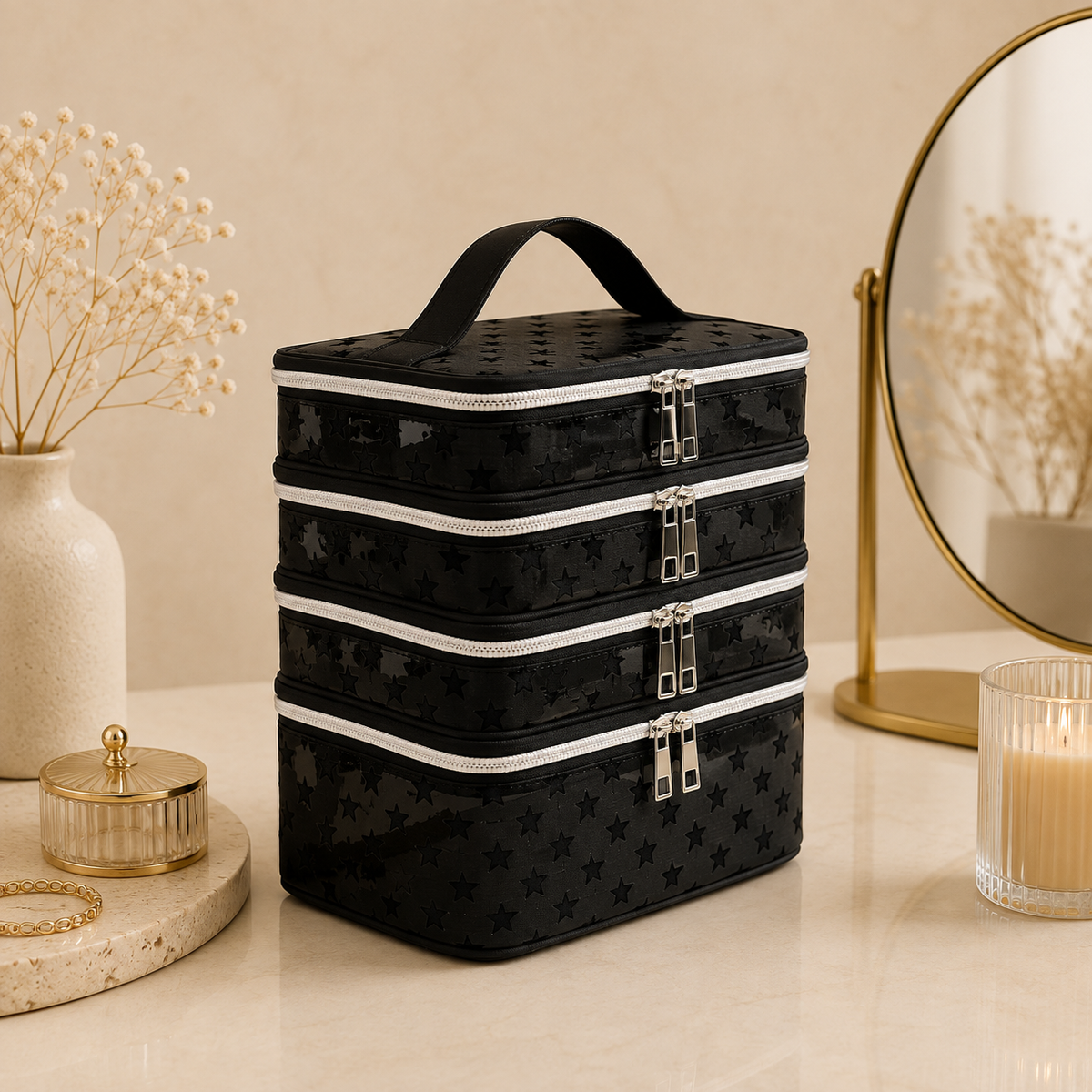 Glowth 4 Compartments Toiletry Bag, product photo
