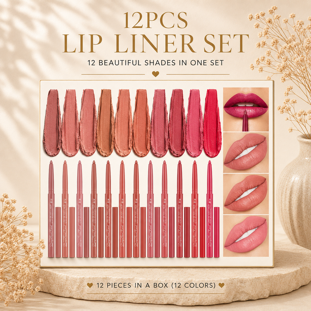 Lip liner shades and application on lips