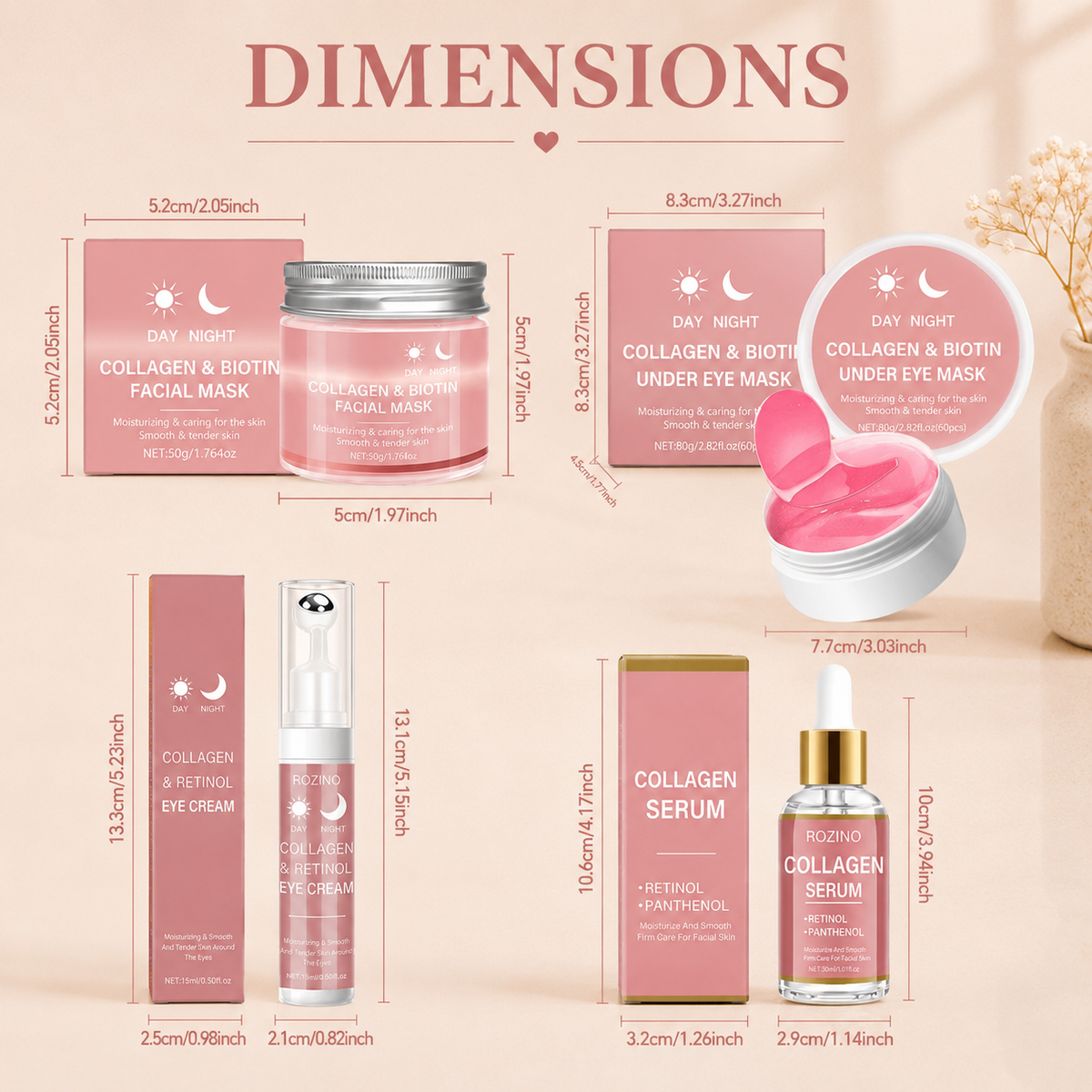 Collagen face care set, firming lifting hydrating