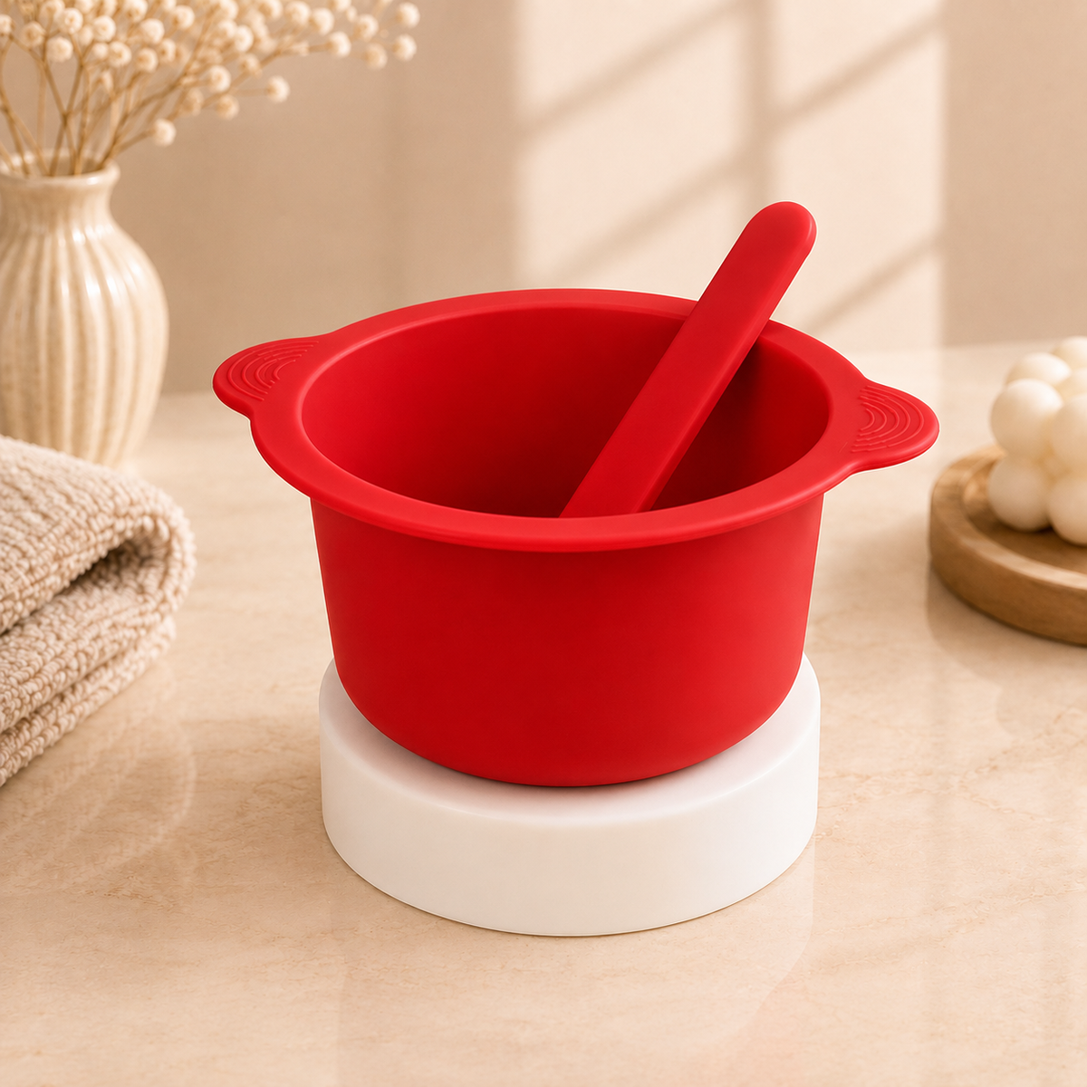 Reusable Silicone Wax Bowl & Stick, plain product photo