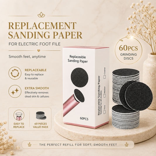 Glowth Replacement Sanding Paper, 60pcs for electric foot file