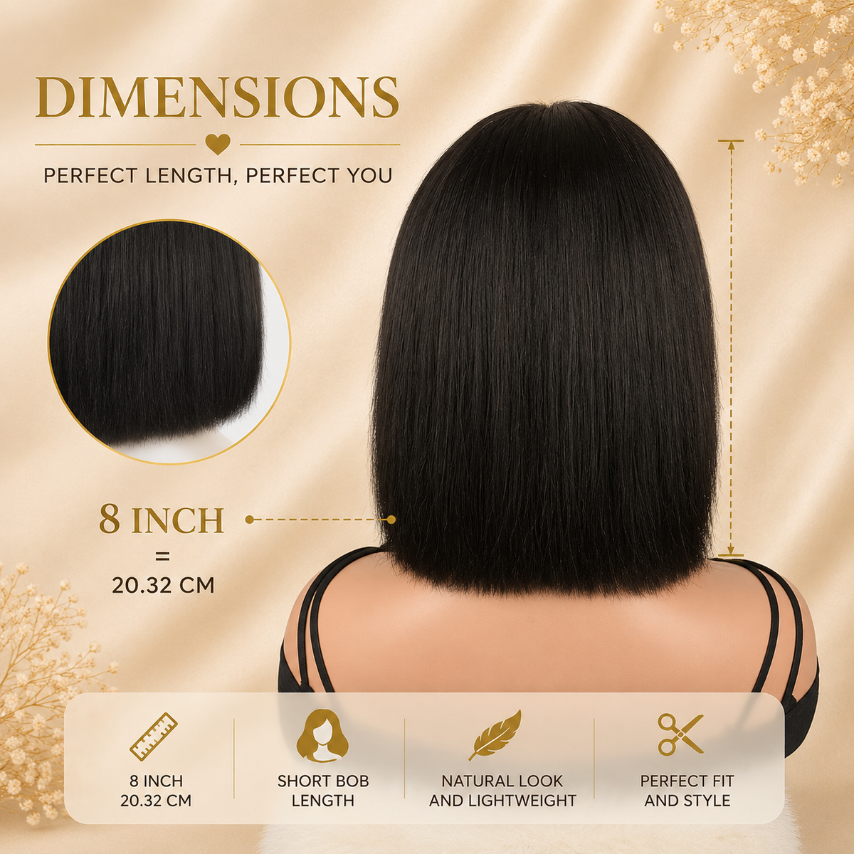 Glowth 13x4 Lace Front Short Bob Wig overview and features