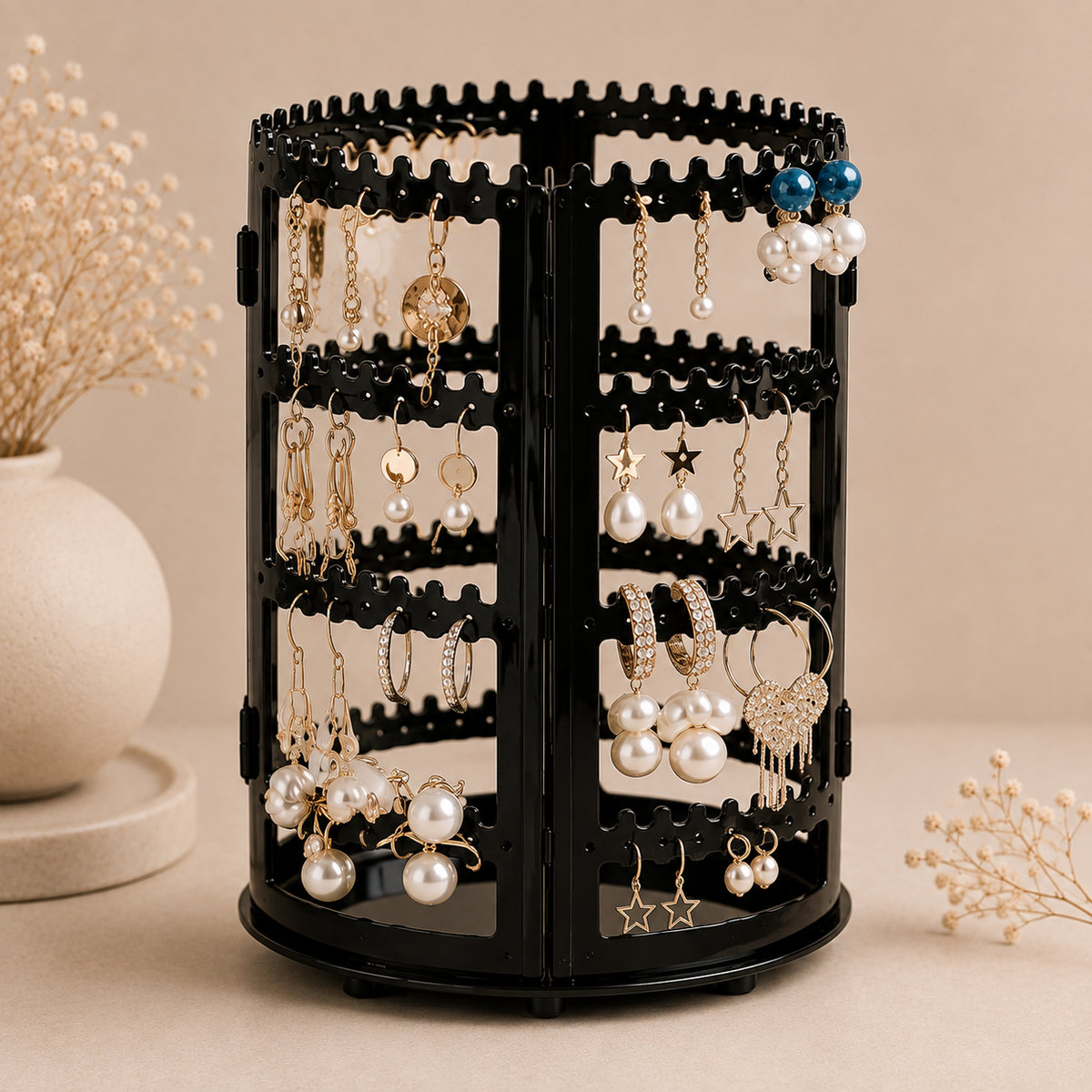 Glowth Rotating Earring Display Stand in black