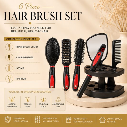 Glowth 6-Piece Hair Brush Set banner
