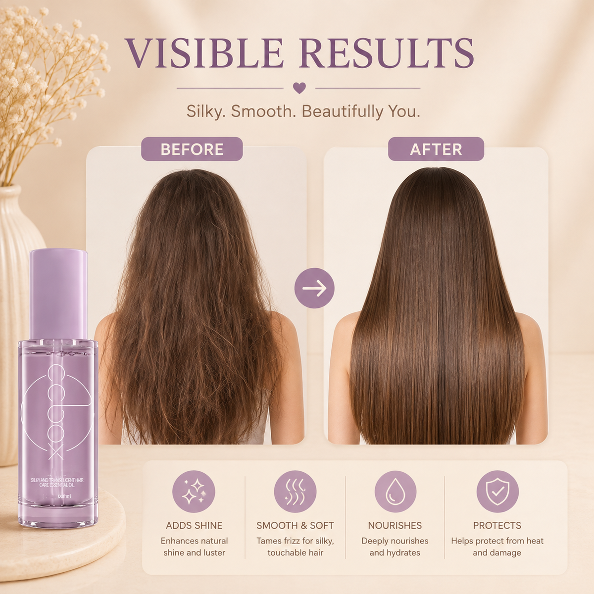 Moisturizing hair oil, nourish protect shine