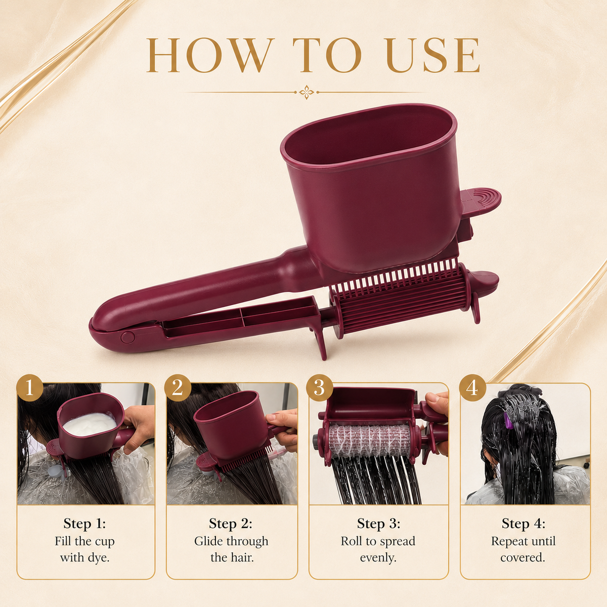 How to use hair roller dye tool