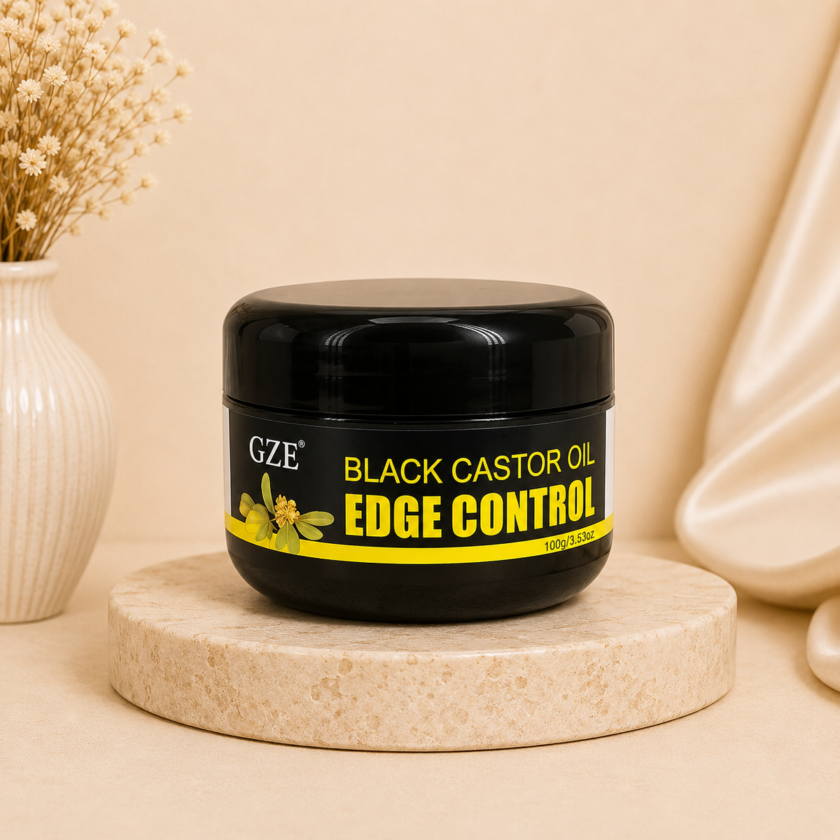 Glowth Black Castor Oil Edge Control, plain product photo