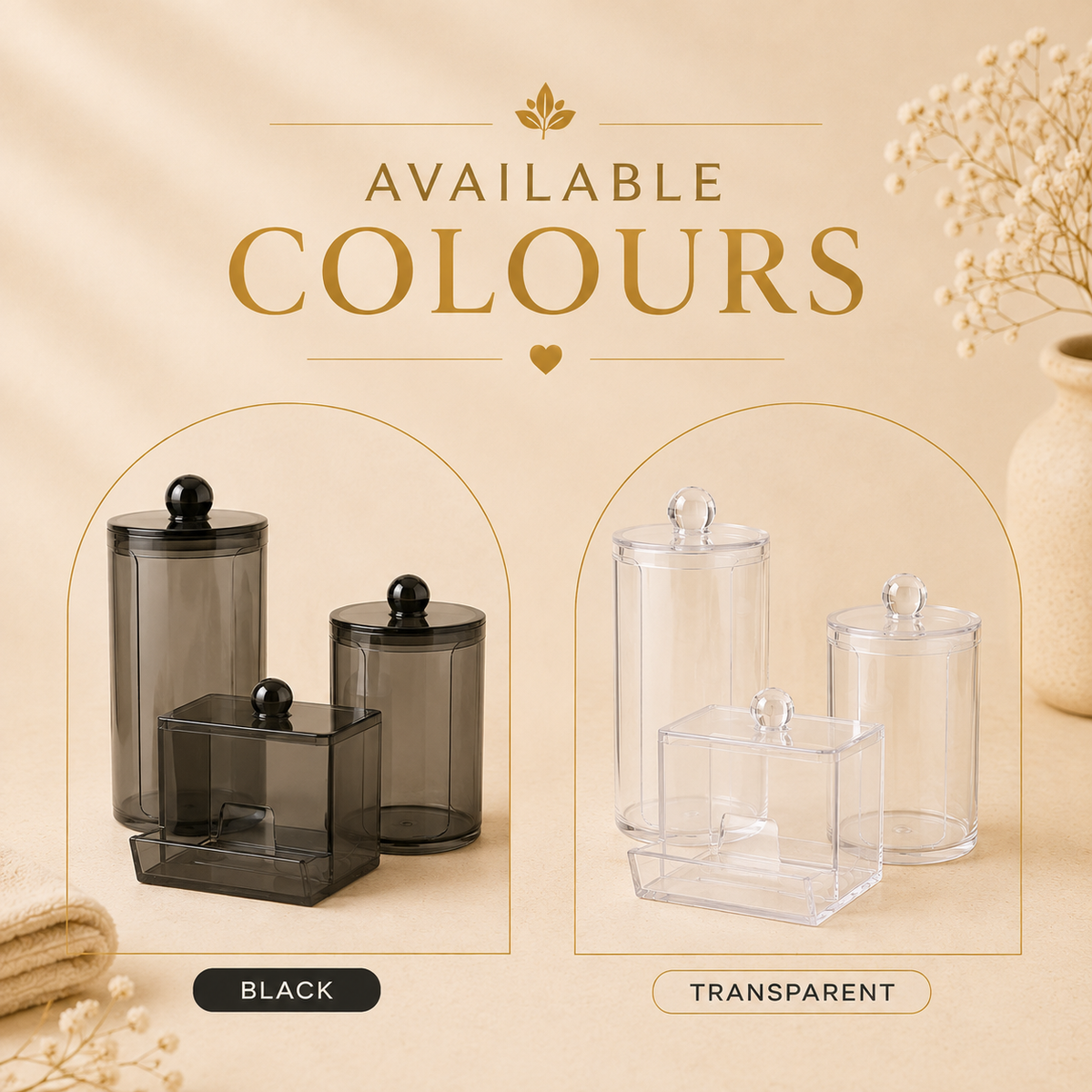 Glowth Bathroom Storage Set available colours