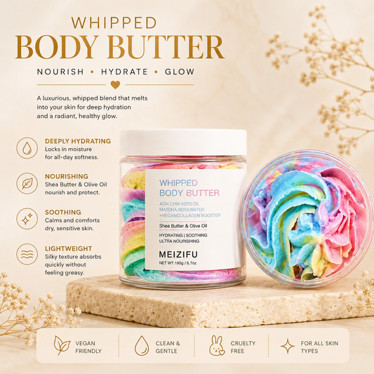 Whipped body butter nourish hydrate glow