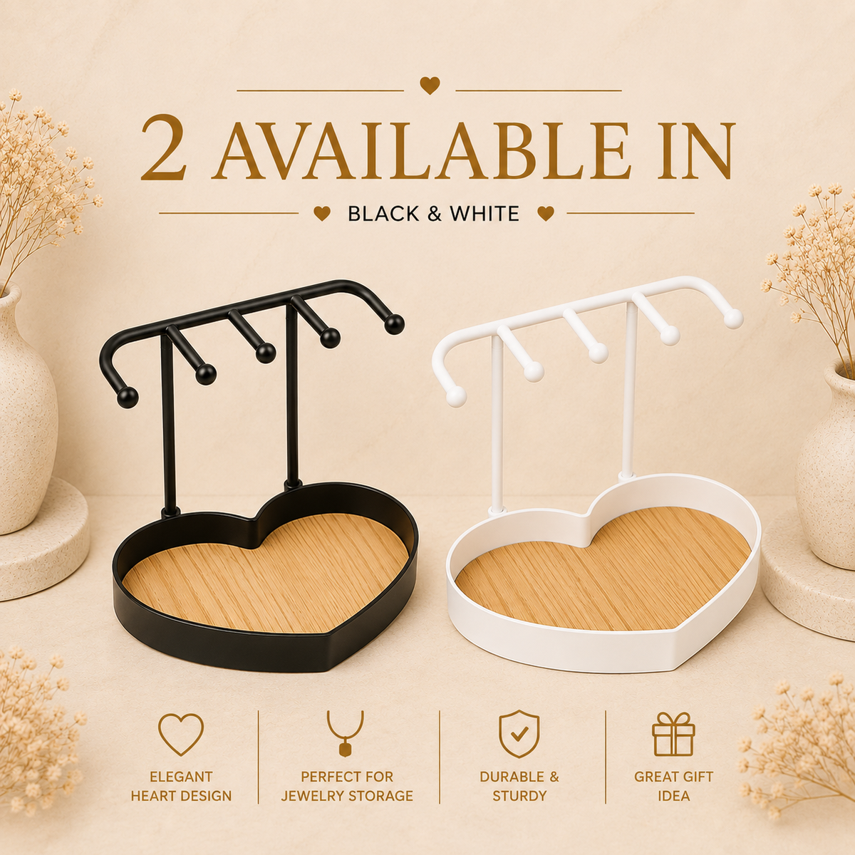 Glowth Heart-Shaped Jewelry Organizer available colours