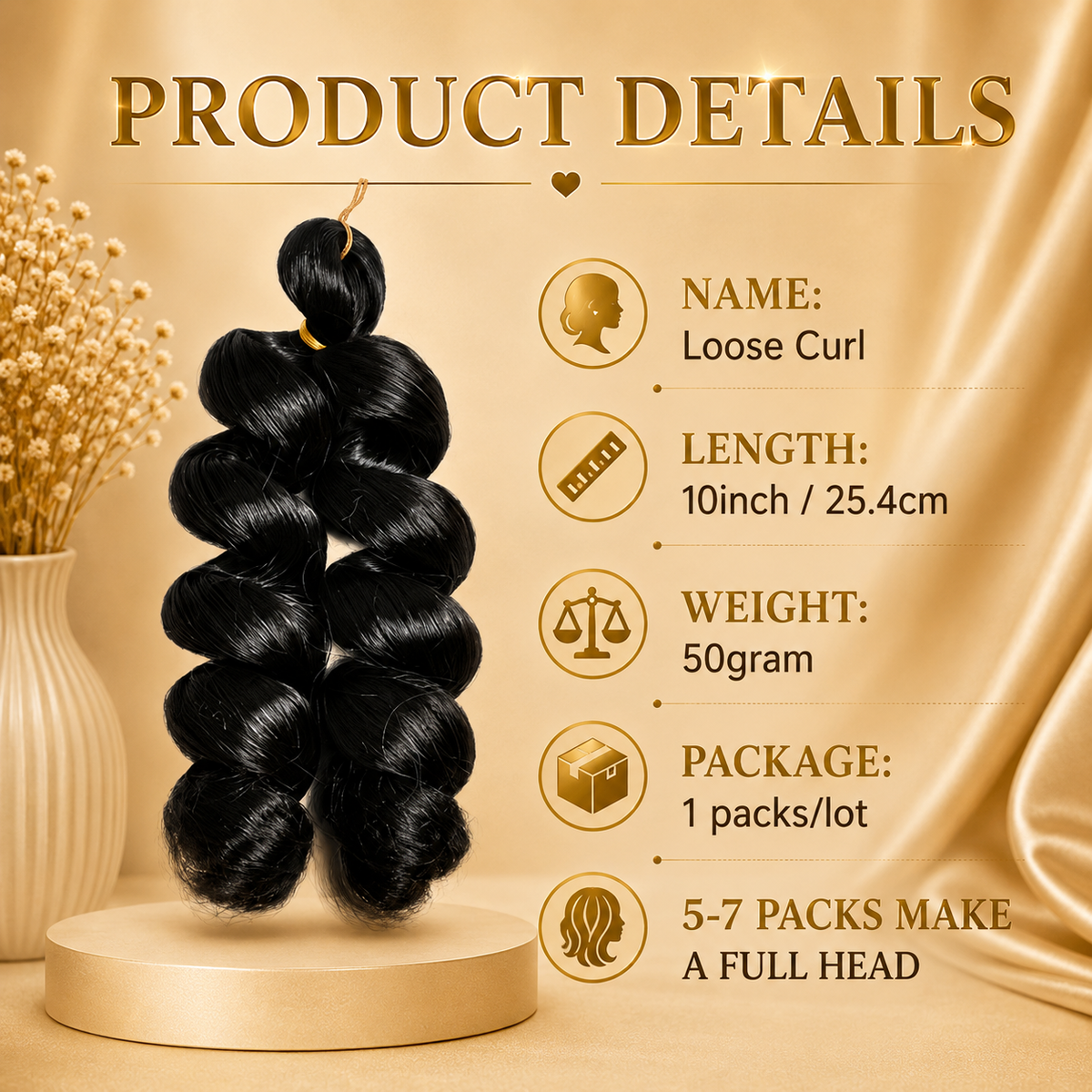 Glowth French Curl Loose Wave Crochet Braids product details