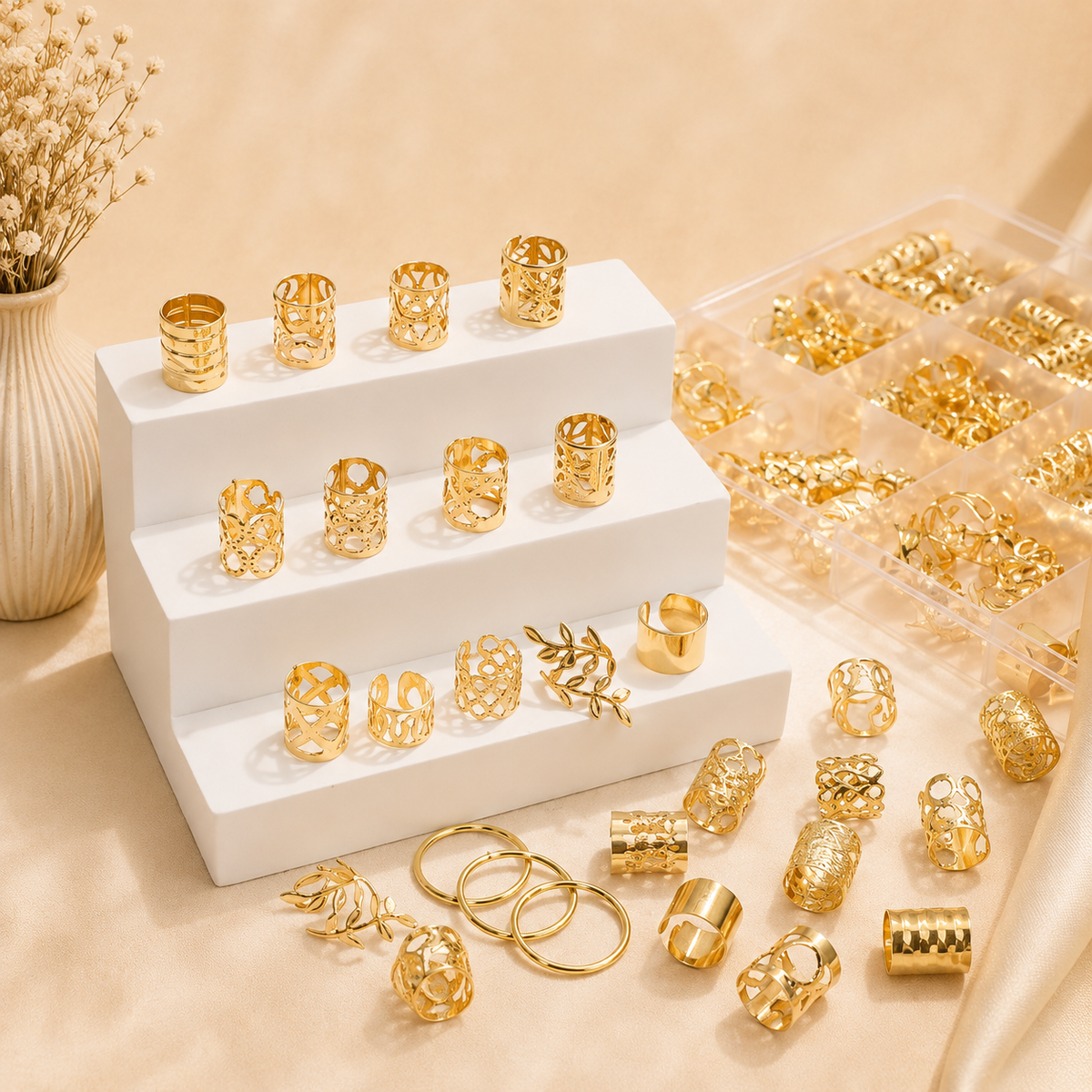 Glowth 280pcs Golden Braiding Jewelry, plain product photo