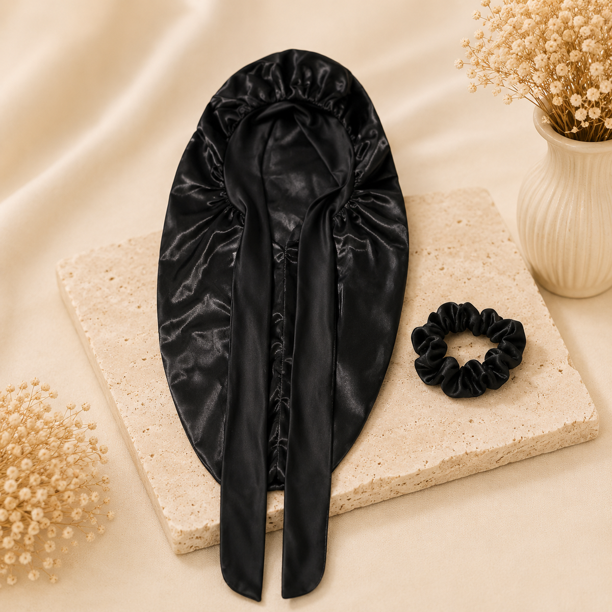 Glowth Satin Sleep Set available colours - Black, Pink, Cream