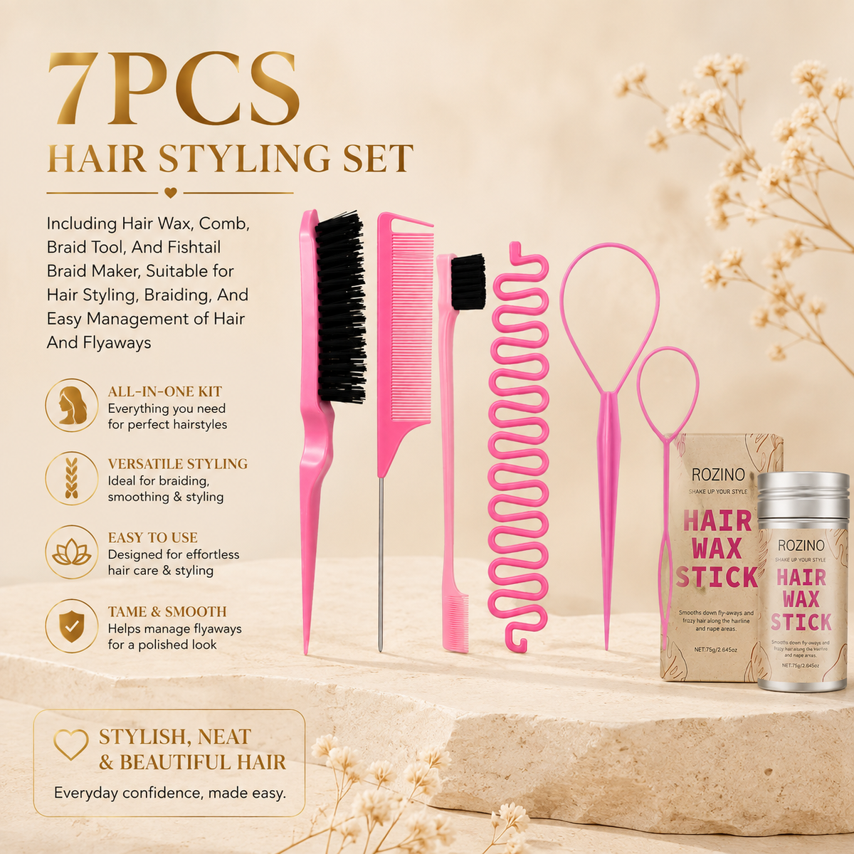Glowth ROZINO 7pcs Hair Styling Set overview and features