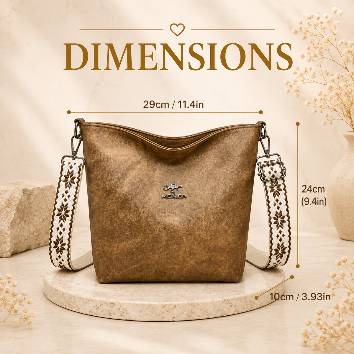 Bucket bag dimensions