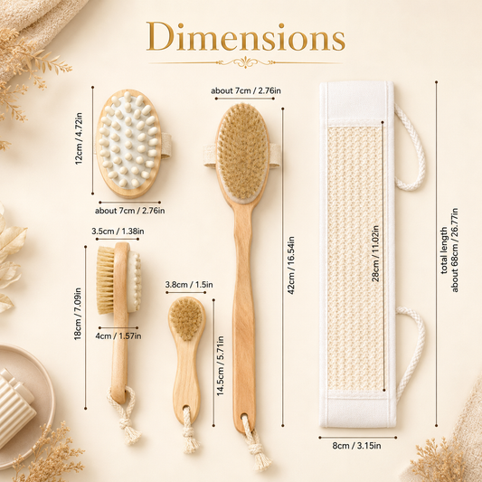 Bath brush set dimensions