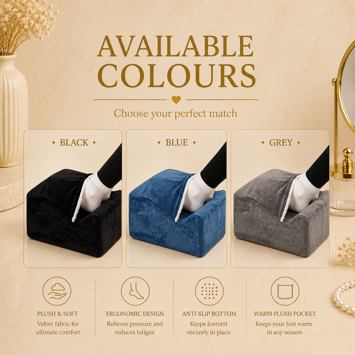 Glowth Foot Rest available colours