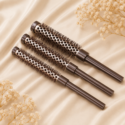 Glowth 3pcs Fluffy Round Brush Set, plain product photo