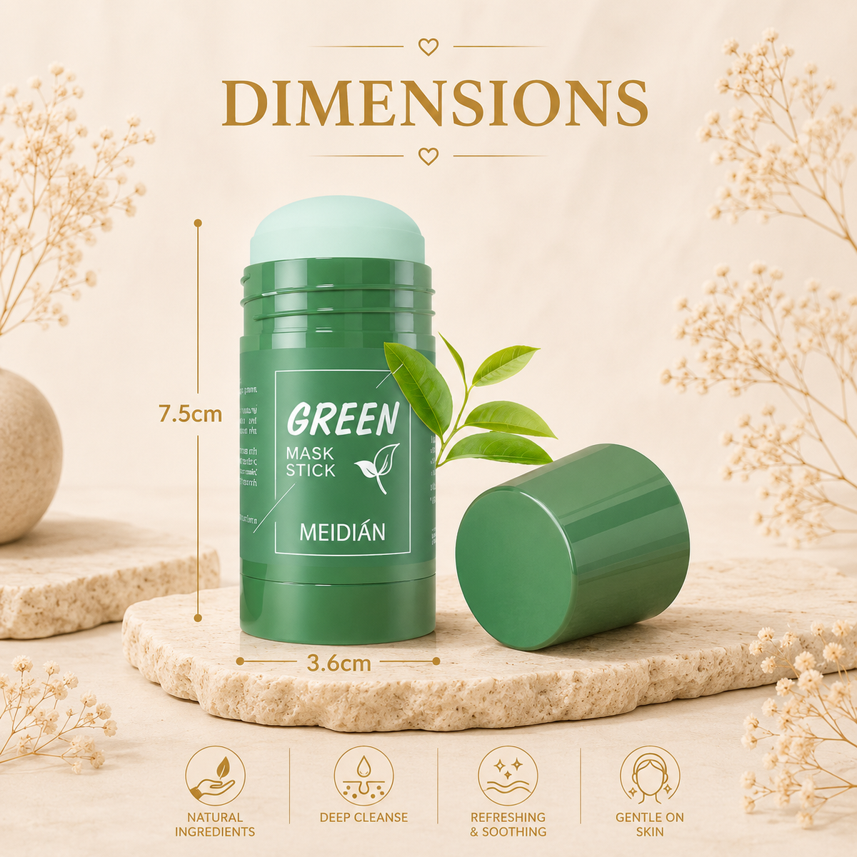 Green mask stick dimensions and benefits