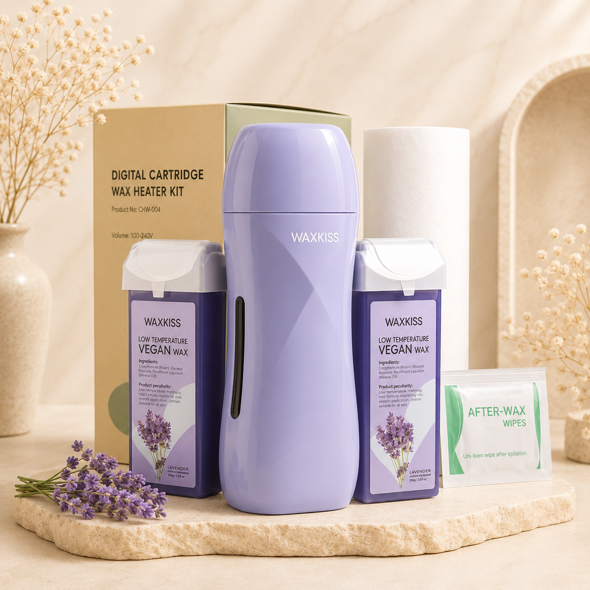 WAXKISS roll-on wax hair removal kit, product photo