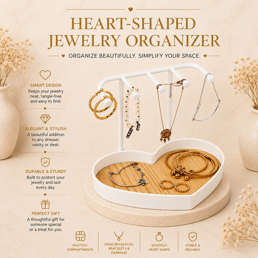 Glowth Heart-Shaped Jewelry Organizer features