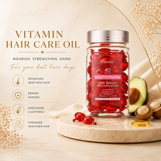 Vitamin hair care oil, nourish strengthen shine