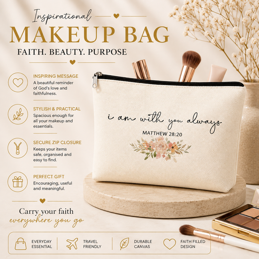 Glowth I Am With You Always Makeup Bag features